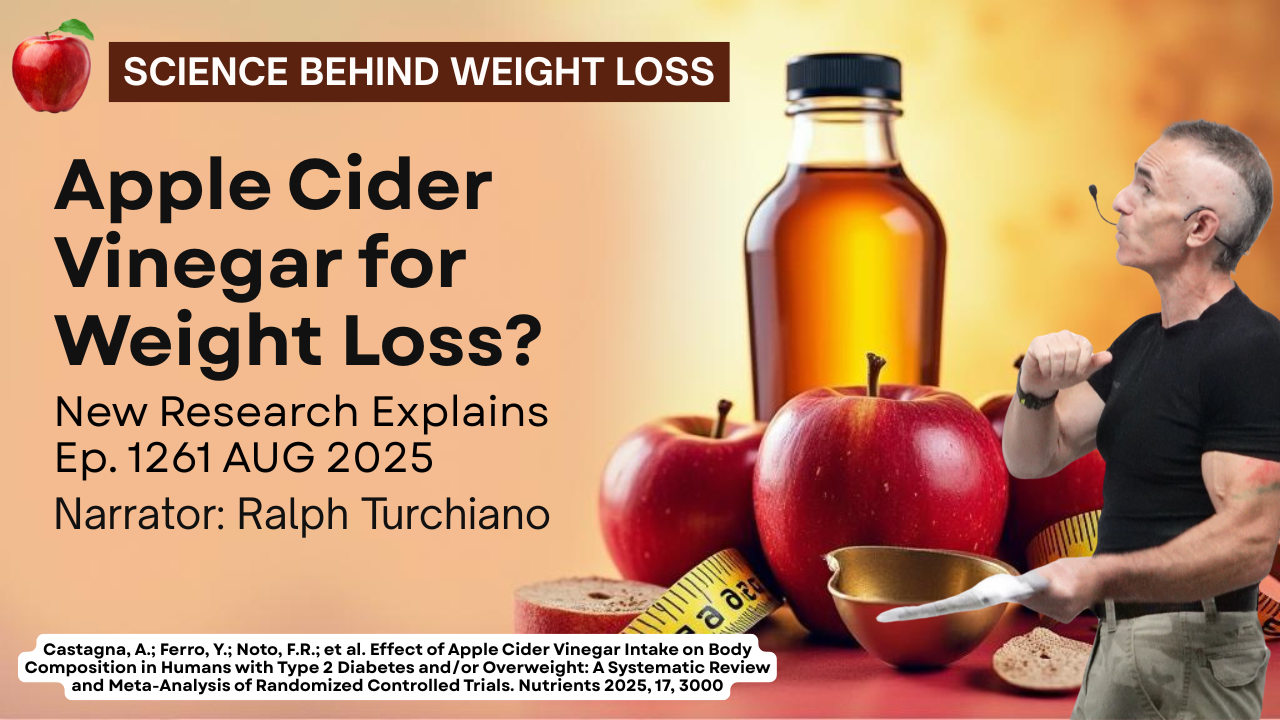 Youtube thumbnail apple cider vinegar for weight loss new research explains ep. 1261 aug 2025 (1)